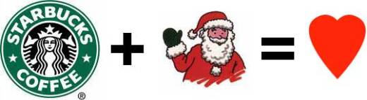 starbucks plus santa equals love